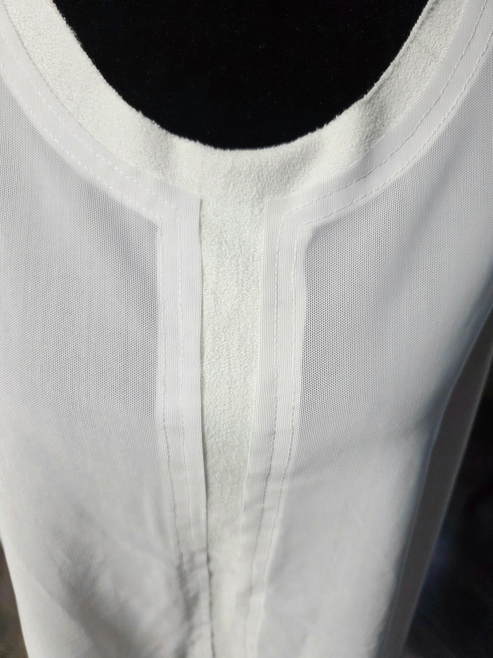 Vocal White Sheer Mesh Lace Up Tank Top With Suede Trim MED - Picture 9 of 11